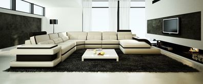 Wohnlandschaft Couch Polster Eck Garnitur Designer Ledersofa Big Sofa WetzlarD