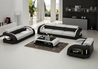 Ledersofa Couch Sofagarnitur 3 + 2 + 1 Sitzer Garnitur Design Modern Sofa G8016D