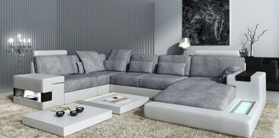 Ledersofa Polster Eckcouch Garnitur Wohnlandschaft Ledersofa Design Couch Neu