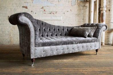 Graue Chesterfield Couch Sofa Polster 3 Sitzer Couchen Sitz Garnitur Sofas Neu