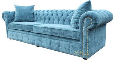 Chesterfield Design Luxus Polster Sofa Couch Sitz Garnitur Leder Textil Neu #220