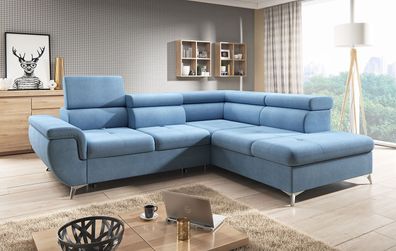 Stoff L-Form Couch Wohnlandschaft Ecksofa Garnitur Modern Design Sofa Monk