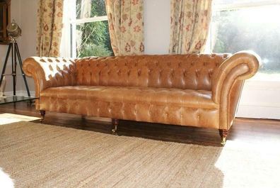 Chesterfield Sofa Leder Polster Design Luxus Couch Klassische Sofa 4 Sitzer Neu