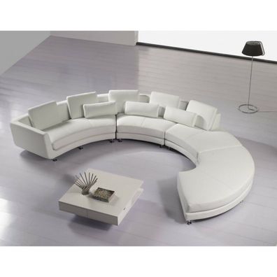 Rund Ecksofa Couch Polster Leder Design Rundes Sofa Garnitur Wohnlandschaft Neu