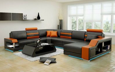 Ledersofa Couch Wohnlandschaft Ecksofa Eck Garnitur Design Modern Neu Sofa L6016