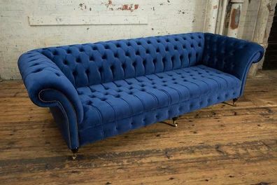 Chesterfield Sofa Textil Polster Design Luxus Couch Klassische Sofa 4 Sitzer Neu