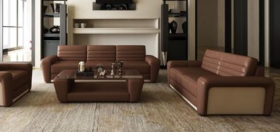 Ledersofa Couch Wohnlandschaft 3 + 2 Sitzer Design Modern Sofa Wohnzimmer Set Neu