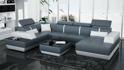 Ledersofa Sofa Couch Wohnlandschaft Ecksofa Garnitur Design Modern Sofa K5015