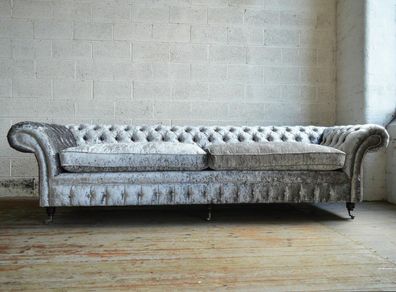 Chesterfield design luxus Sofa Polster couch garnitur Leder 3 Sitzer Samt