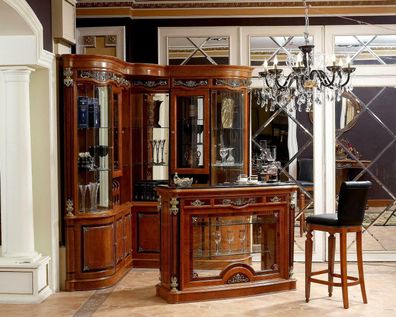 Luxus Möbel Bar Thresen Theke Klassisch Antil Stil Vitrine Hocker Tisch Barock