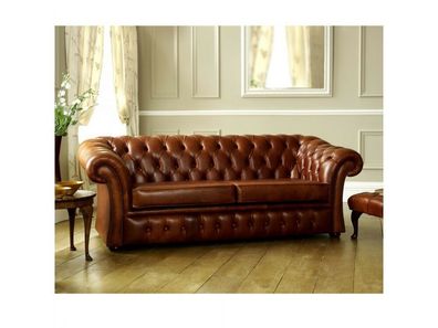 Chesterfield Design Luxus Polster Sofa Couch Sitz Garnitur Leder Textil Neu #113