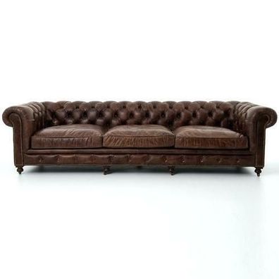 Chesterfield Design Polster Couch Leder Sofa Garnitur Luxus Textil 5Sitzer #166