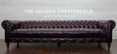 Chestefield Sofa Couch Leder Designer Textil Sitz Polster Garnitur Design 201835