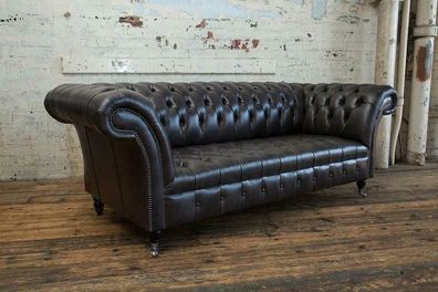 3 Sitzer Chesterfield Polster Sofas Design Luxus Couch Sofa Leder Couchen XXL