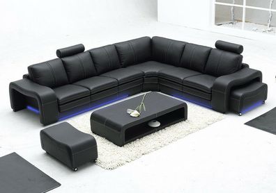 Ledersofa Sofa Couch Wohnlandschaft Ecksofa Eck Garnitur Design Modern Neu A1109