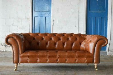 Braune Chesterfield Couch Sofa Polster 3 Sitzer Couchen Sitz Garnitur Sofas Neu
