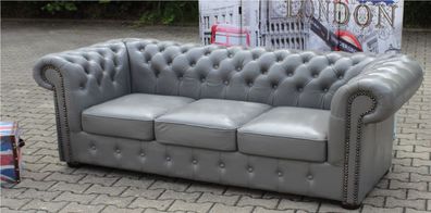 Chesterfield Sofa Napoli Designer Dreisitzer Ledersofa Vintage Couch Garnitur
