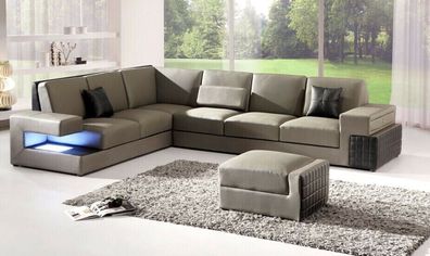 Modern Ecksofa Couch Polster Sitz Leder Design Sofa Garnitur Wohnlandschaft Neu
