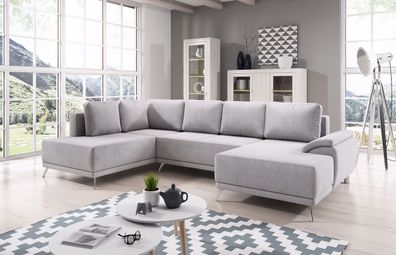 Stoff U-Form Couch Wohnlandschaft Ecksofa Garnitur Modern Design Sofa Elliot