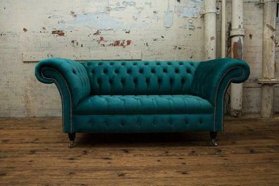 Chesterfield Polster Sofas Design Luxus Stoffsofas Textil Sofa 2 Sitzer Sofa Neu
