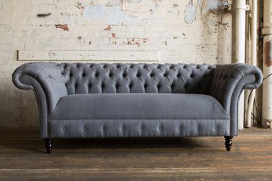 Design Sofa Chesterfield Luxus Klass Couch Polster Garnitur Leder Textil 1091