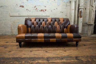 Ledersofa Sofa Couch Garnitur 3 Sitzer Sofas Couchen Chesterfield Leder Polster