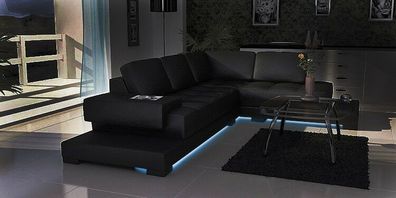 Ecksofa Textil Stoff Leder Polster Sofas Sofa Couch Garnitur Wohnlandschaft 3900