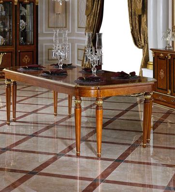 Edler Luxus XXL Tisch Wohnzimmer Holz Tische Esszimmer 300x120cm Barock Rokoko