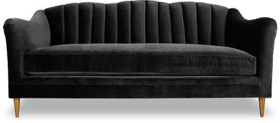 Design Schwarz Sofa 3 Sitzer Chesterfield Stoff Couch Sofa Polster Sofas Textil