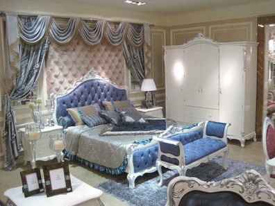 Doppelbett Bett Ehebett Design Luxus Luxur Betten Barock Rokoko Antik Stil E36