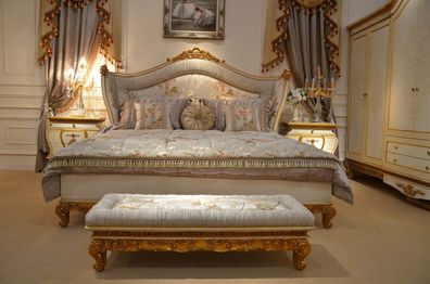Doppelbett Bett Ehebett Design Luxus Luxur Betten Barock Rokoko Antik Stil E67