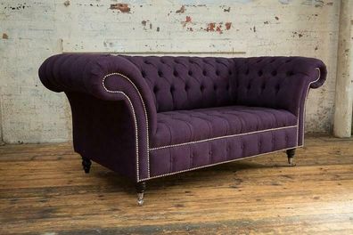 Chesterfield 2 Sitzer Couch Polster Sofa Designer Couchen Sitz Leder Textil
