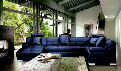 Ledersofa Couch Wohnlandschaft Ecksofa Eck Garnitur Design Modern Sofa 3334