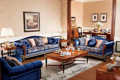 Klassische Sofagarnitur 2 + 1 Barock Rokoko Antik Stil Sofa Couch Couchen E69 Neu
