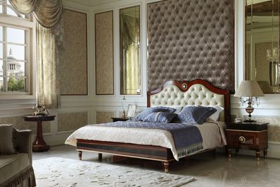 Doppelbett Bett Ehebett Design Luxus Luxur Betten Barock Rokoko Antik Stil E68