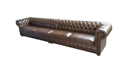 XXL Chesterfield Sofa 430cm für 7 Personen Couch Polster Garnitur Leder Textil