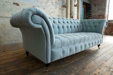 3 Sitzer Chesterfield Couch Sitz Textil Stoff Leder Couchen Sofas Sofa Polster