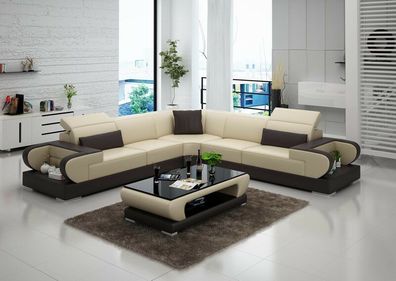 Ledersofa Ecksofa Couch Sofa Polster Design Wohnlandschaft Garnitur Set G8002B