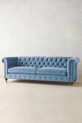 Chesterfield Design Luxus Polster Sofa Couch Sitz Garnitur Leder Textil Neu #263