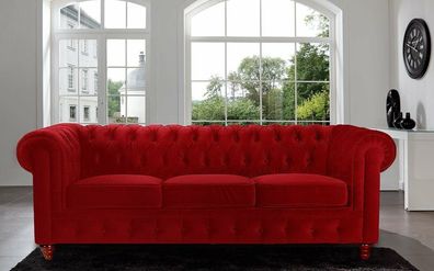 Chesterfield Design Luxus Polster Sofa Couch Sitz Garnitur Leder Textil Neu #179