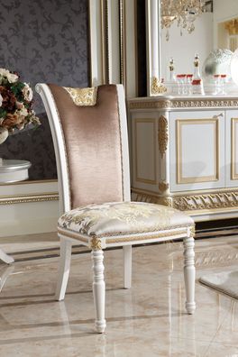 Esszimmer Stuhl 1 Sitzer Sessel Holz Barock Rokoko Möbel Design E62 Luxus Klasse