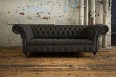 Chesterfield Textil Sofa 3 Sitzer Sofa Polster Sofas Design Luxus Stoffsofas New
