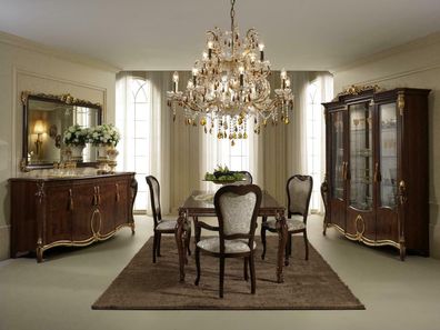 Esstisch 6 Stühle Esszimmer Tisch Jugendstil luxus Möbel royal Neu Rokoko Barock