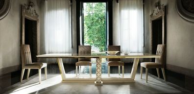 Esstisch + 8 Stühle Esszimmer Tisch Rokoko Barock Jugendstil royal luxus Möbel