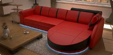 Ecksofa Textil Stoff Leder Polster Sofas Sofa Couch Garnitur Wohnlandschaft ATLA