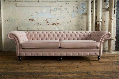 XXL Sofa 4 Sitzer Couch Chesterfield Polster Sitz Garnitur Leder Textil Pinke