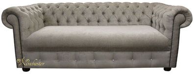 Design Hellbraun Sofa 3 Sitzer Chesterfield Stoff Couch Sofa Polster Sofas Neu