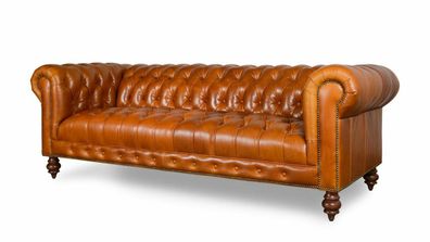 Chesterfield Design Luxus Polster Sofa Couch Sitz Garnitur Leder Textil Neu #269