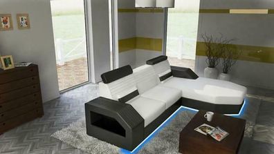 Designer Sofa Couch Ecksofa Leder Stoff Textil Polster Garnitur Wohnlandschaft