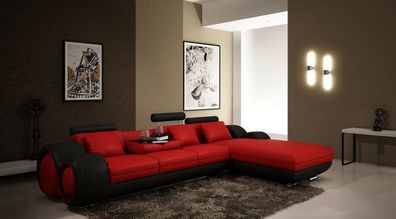 Patentiertes Design Ecksofa Sofa Couch Polster Leder Ecke BERLINr Wohnlandschaft